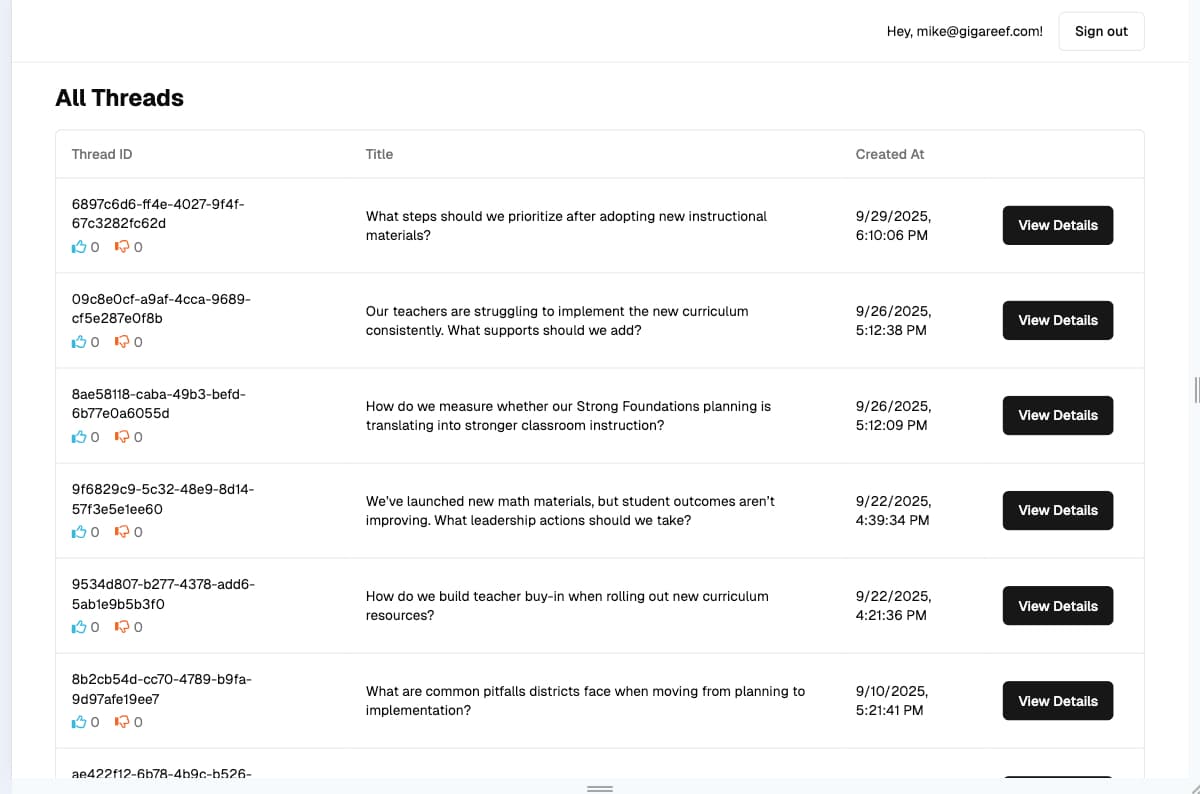 Texas Curriculum Support Guide Chatbot Screenshot