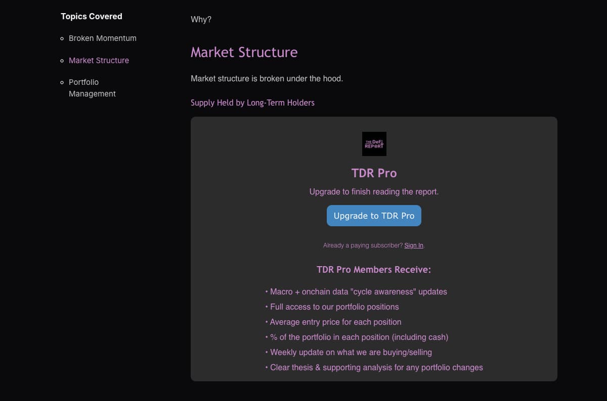 The DeFi Report Screenshot
