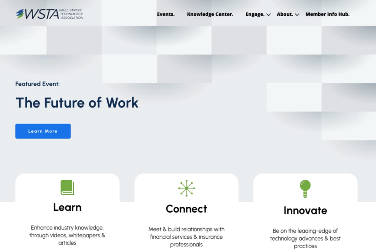 Wall Street Technology Association Screenshot