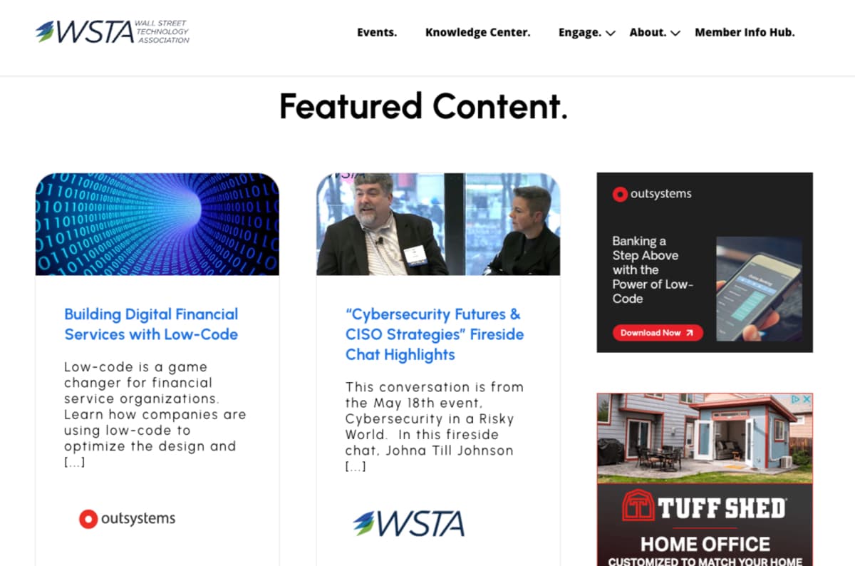 Wall Street Technology Association Screenshot