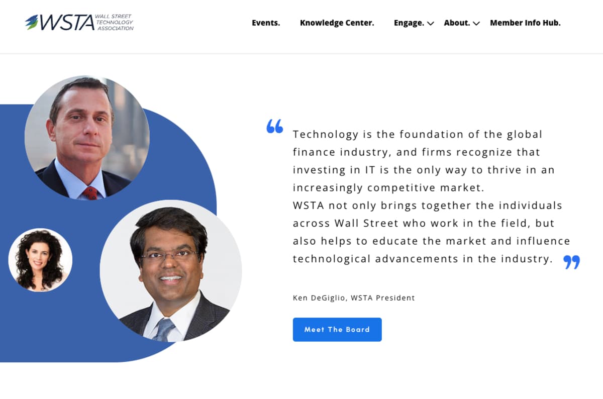 Wall Street Technology Association Screenshot